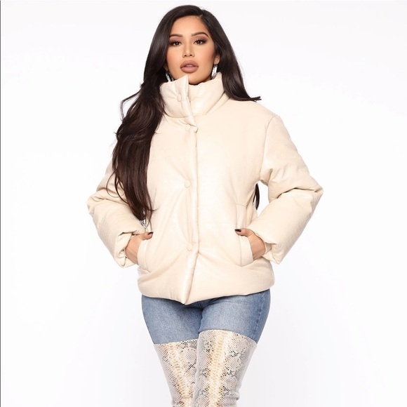 NWT Fashion Nova Leather Puffer Jacket - Picture 3 of 11